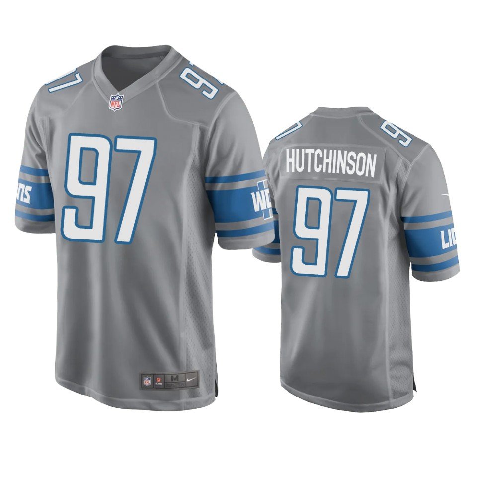 Detroit Lions Aidan Hutchinson Gray Color Rush Limited Jersey