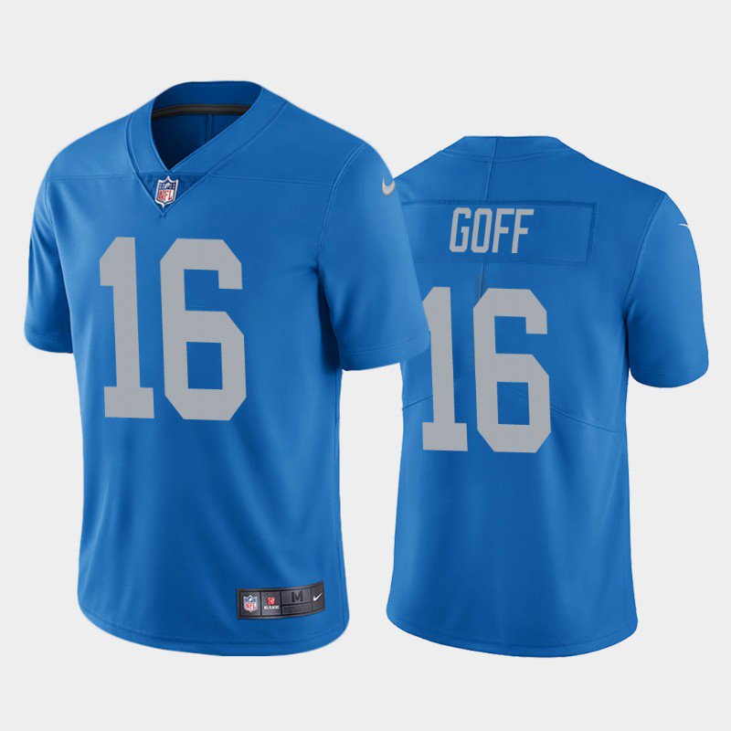 Detroit Lions Jared Goff Blue Throwback Limited Jersey 