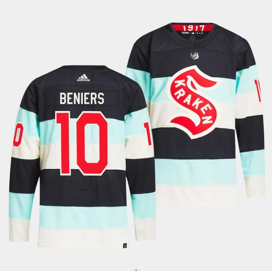 Seattle Kraken Matty Beniers 2024 Winter Classic Blue Jersey