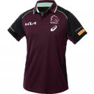 Brisbane Broncos Mens Maroon Training Rugby Polo 2025