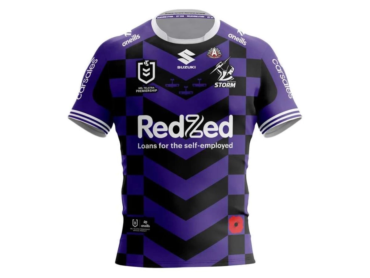 Melbourne Storm Mens Anzac Rugby Shirt 2025