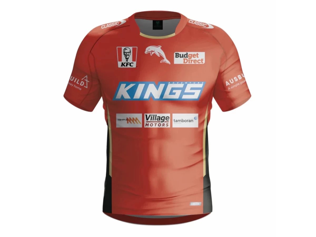 Dolphins Men's Red Training Rugby Shirt 2024