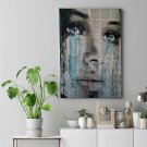 The Girl With Blue Eyes / Painting On Canvas / Moder Wall Decor / Blue Tears /A3