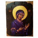 Greek Orthodox Icon of Virgin Mary / Panagia / Mother of God Icon / Handmade