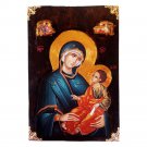 Virgin Mary Odigitria Handmade Greek Christian Orthodox Wooden Icon Of Panagia
