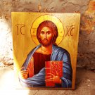 Handmade Greek Orthodox Icon of Jesus Christ