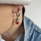 Chinese Style Pendant Red Round Earrings Vintage Trendy Earrings for Men Women