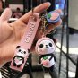 Chinese Cartoon Panda Keychain 3D Soft Rubber Keychain Lucky Key Ring Decor Gifts