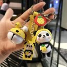 Chinese Cartoon Panda Keychain Lucky Bell Key Ring Soft Rubber Decor Gifts