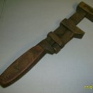 12 inch Monkey Wrench Adjustable Vintage Nice Wood Handle