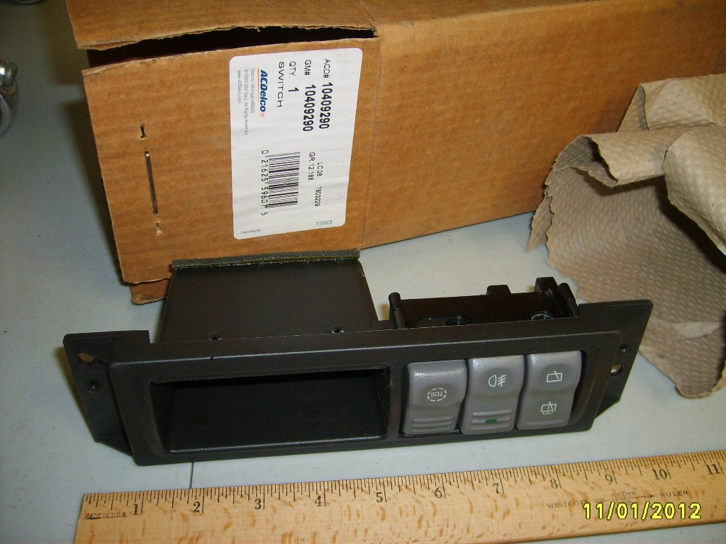 AC Delco # 10409290 Rear Window Wiper & Washer Switch Assembly NEW Ebony