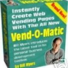 VEND-O-MATIC  Automatic Web Page Builder Software