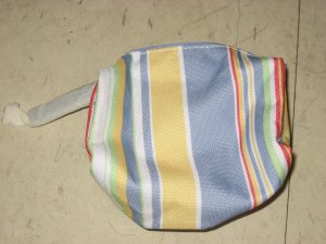 Estee Lauder Small Striped coin lipstick purse