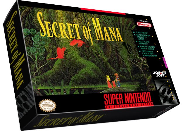 Secret of Mana SNES Game & Box