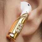 Gold Apple Airpod cover w/ 3 lab diamods