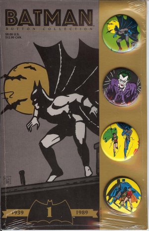 Batman - Spiderman & The Tick = Collector Buttons from 1989 to 1990-  Button Collection