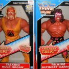 wwf ljn hasbro wrestling superstars 12" talking hulk hogan & ultimate warrior wrestling figures