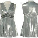 Silver Metallic Stretch Top