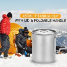 450ml Titanium Cup Outdoor Lightweight Portable Camping Picnic Water Cup Mug with Lid