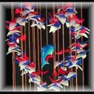 Red, White, & Blue Heart Shell Wind Chimes - 24" Long - #231