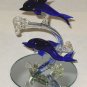 Home Decor - Lot Of 2 Glass Dolphins Knickknacks - Dolf - C - D