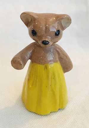 Hagen Renaker Teddy Bear Mama Yellow Dress A-465