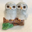 Owls Seated On Branch - Porcelain