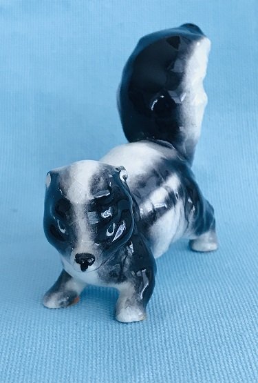 Walking Skunk, Bone China Vintage Japan Figurine