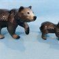 Hagen Renaker Grizzly Bear and Cub Walking A-3084, A-3085
