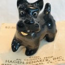 Hagen Renaker Miniature 1981 Black Scottie Scottish Terrier Dog With Painted Tongue A-075
