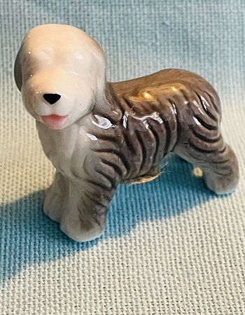 Bug House Sheep Dog Miniature Bone China Figurine Taiwan