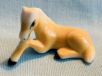 Bug House Lying Pony Colt Miniature Bone China Figurine Taiwan