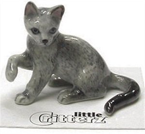 Little Critterz Silver Russian Blue Cat LC909
