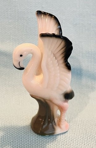 Bug House Flamingo Miniature Porcelain Taiwan