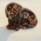 Chocolate Brown Puppy Dog Bone China Figurine