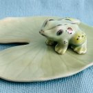 Klima MIniature Porcelain Animal Figure Frog on Water Lily E303