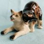 Klima Miniaure Porcelain Animal Figures Coloured & White Cats Playing K601