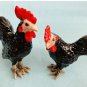 Klima Miniaure Porcelain Animal Black Rooster & Hen - NEW