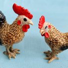Klima Miniaure Porcelain Animal Brown Rooster & Hen - NEW