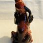 Seated Bloodhound Dog with Bloodshot Eyes Ceramic Figurine - Vintage