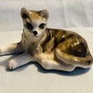 Tiger Tabby Lying Down Cat Bone China Figurine