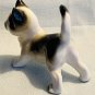 Calico Black & White Walking Crouching Cat - Kitten Bone China Figurine