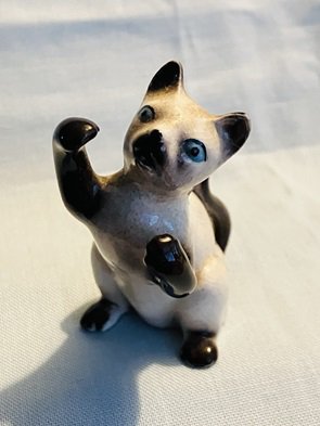 Siamese Cat on Hind Legs Playing - Ceramic Figurine