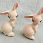 Hagen Renaker Set of 2 Mama Rabbit White & Pinkish Tint A-198