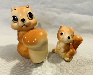 Mama & Baby Squirrel - Bone China Japan