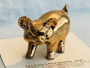Hagen Renaker Golden Feng Shui Pig Standing A-8471 Limited Edition