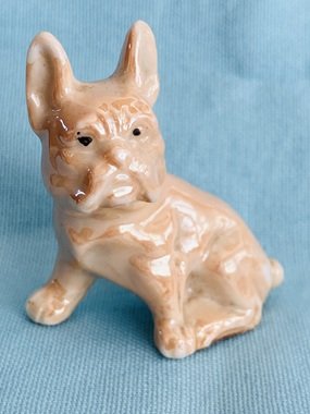 French Bull Dog Lusterware Bone China Figurine - Vintage