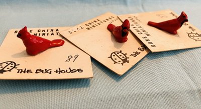 Bug House Cardinal Bone China Figurine Japan - Pick One
