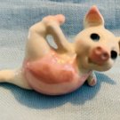 Hagen Renaker Aerobic Pig Holding Leg Pink Outfit A-3246 Pre-Owned