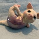 Hagen Renaker Aerobic Pig Holding Leg Purple Outfit A-3246 Pre-Owned